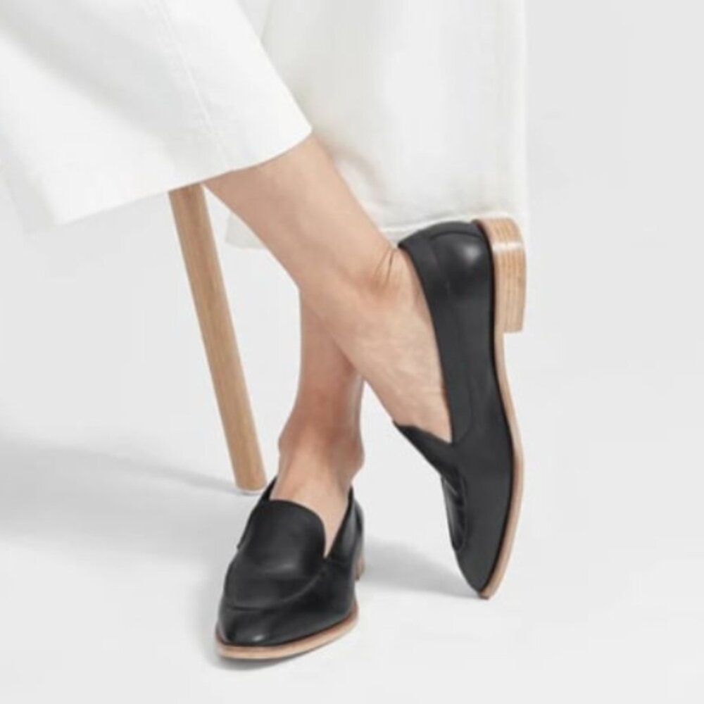 Everlane Black The Modern Loafer Flats Leather Work Office, Sz 8